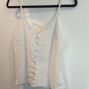 Japna White Eyelet Camisole